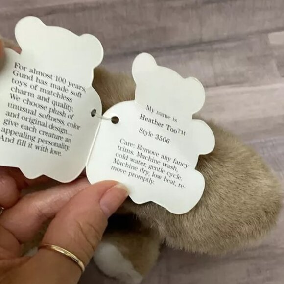 GUND~1992~Heather Too~Tan & White Plush Bunny~NWT! - Picture 3 of 3